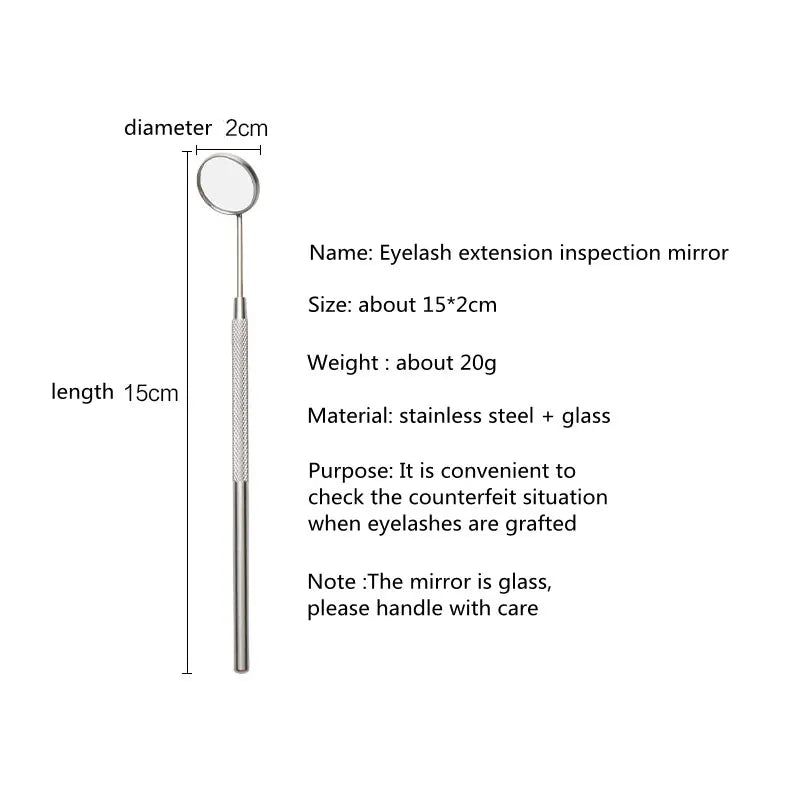 Eyelash Extensions Checking Mirror Heart Shape Stainless Steel Multifunction Lashes Mirror Beauty Makeup Supplies