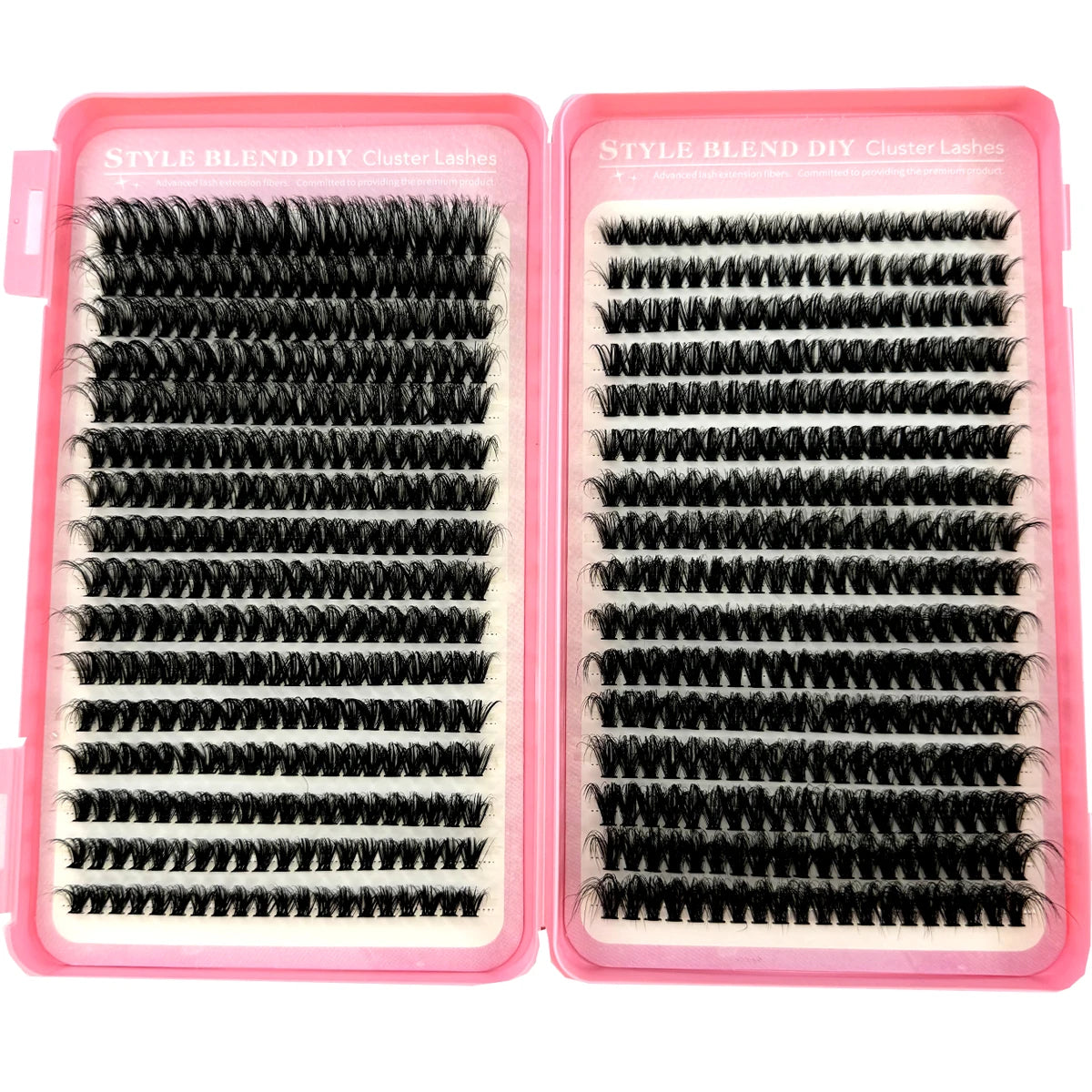 60D/80D/100D 640 Cluster Lashes 5D Fluffy Thick Eyelash Extension Kit Volume Mixed Tray Faux Mink Lashes Lash Extension Makeup