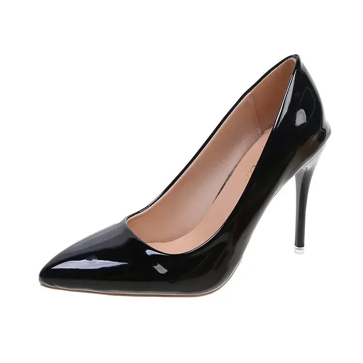 Candy Colors Pumps Sexy Pointed Toe Patent Leather Women's High Heels Elegant