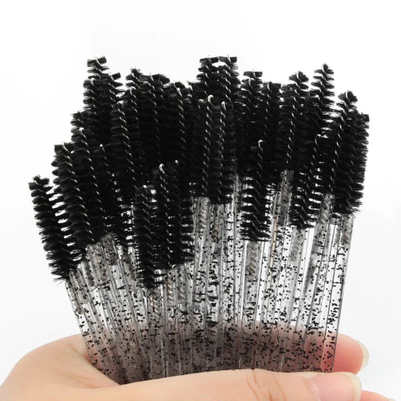 5/25/50 PCS Makeup Brushes Pink Crystal Eyelashes Brush Reusable Fake Lashes Extension Supplies False Eyelash Make up Tool Hot