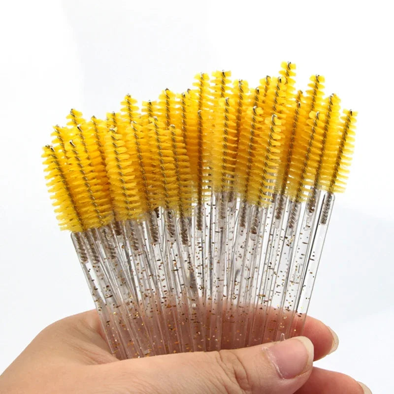 5/25/50 PCS Makeup Brushes Pink Crystal Eyelashes Brush Reusable Fake Lashes Extension Supplies False Eyelash Make up Tool Hot