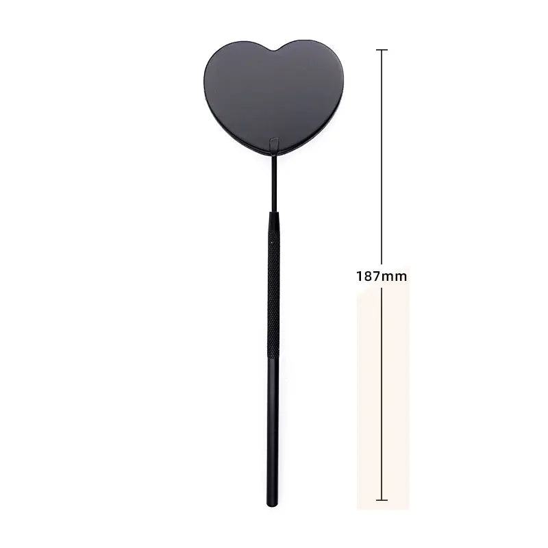 Eyelash Extensions Checking Mirror Heart Shape Stainless Steel Multifunction Lashes Mirror Beauty Makeup Supplies