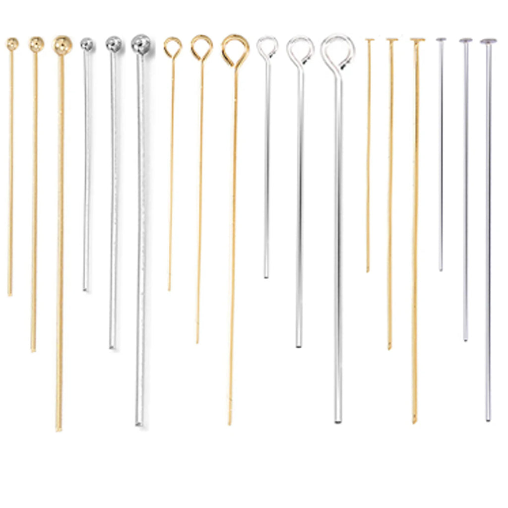 50-100pcs/lot Stainless Steel Head Pins Water Gold Plated Eye Flat Head Pins Ball Head Pins For DIY Jewelry Making Earrings