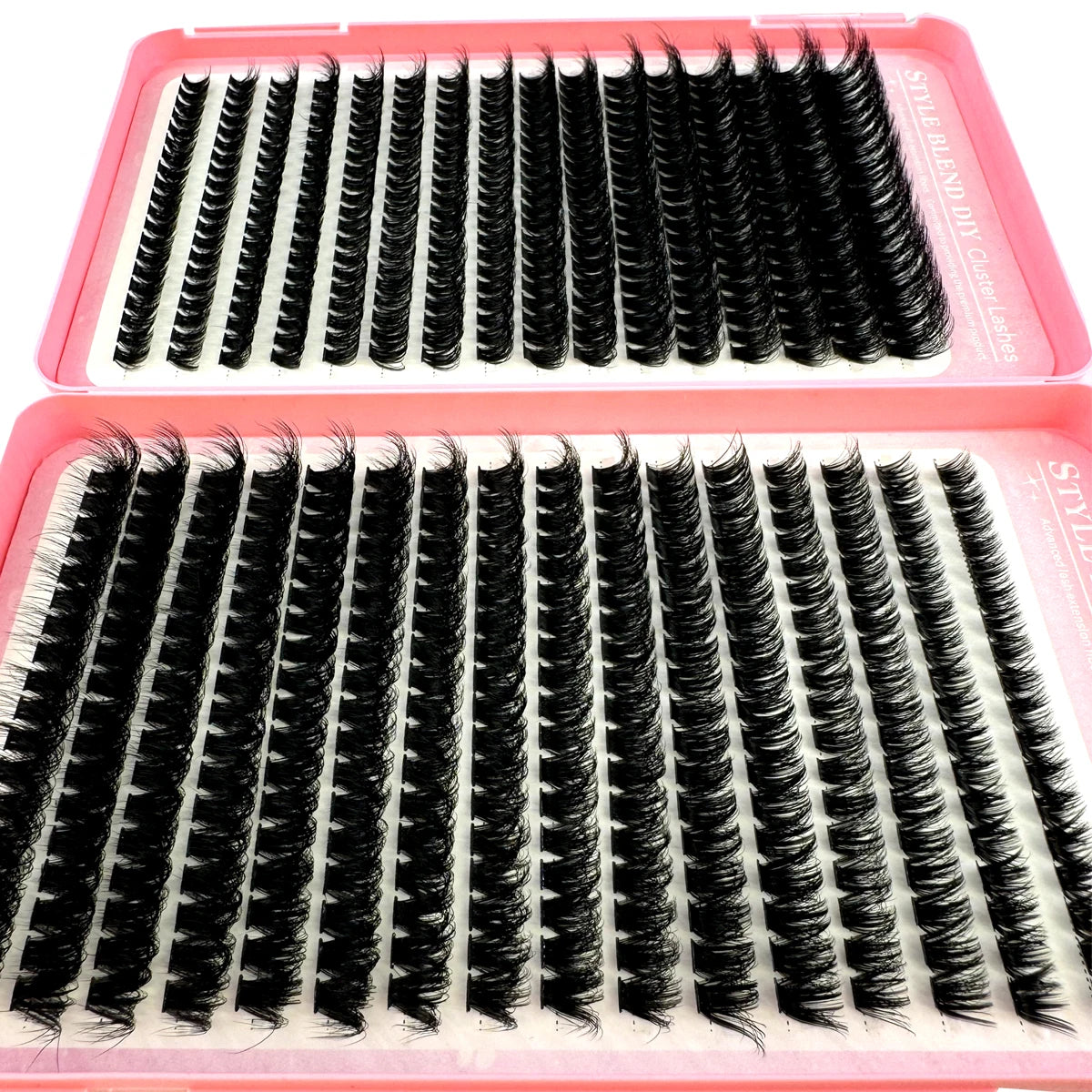 60D/80D/100D 640 Cluster Lashes 5D Fluffy Thick Eyelash Extension Kit Volume Mixed Tray Faux Mink Lashes Lash Extension Makeup