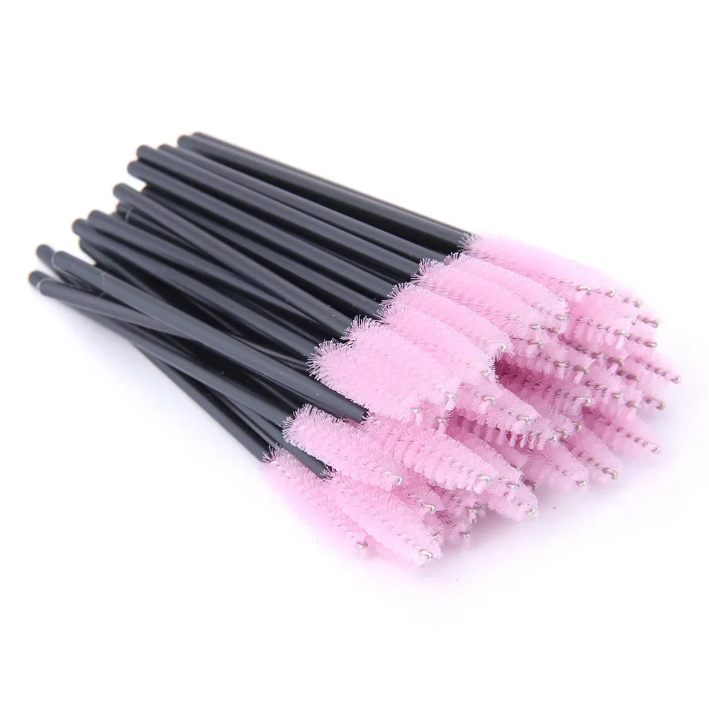5/25/50 PCS Makeup Brushes Pink Crystal Eyelashes Brush Reusable Fake Lashes Extension Supplies False Eyelash Make up Tool Hot