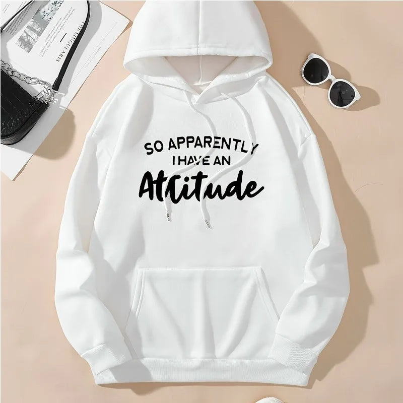 Women's Plus Size Hooded Sweatshirt, Fashionable and Simple Printed Casual Sweatshirt, Sizes L to 3XL Available