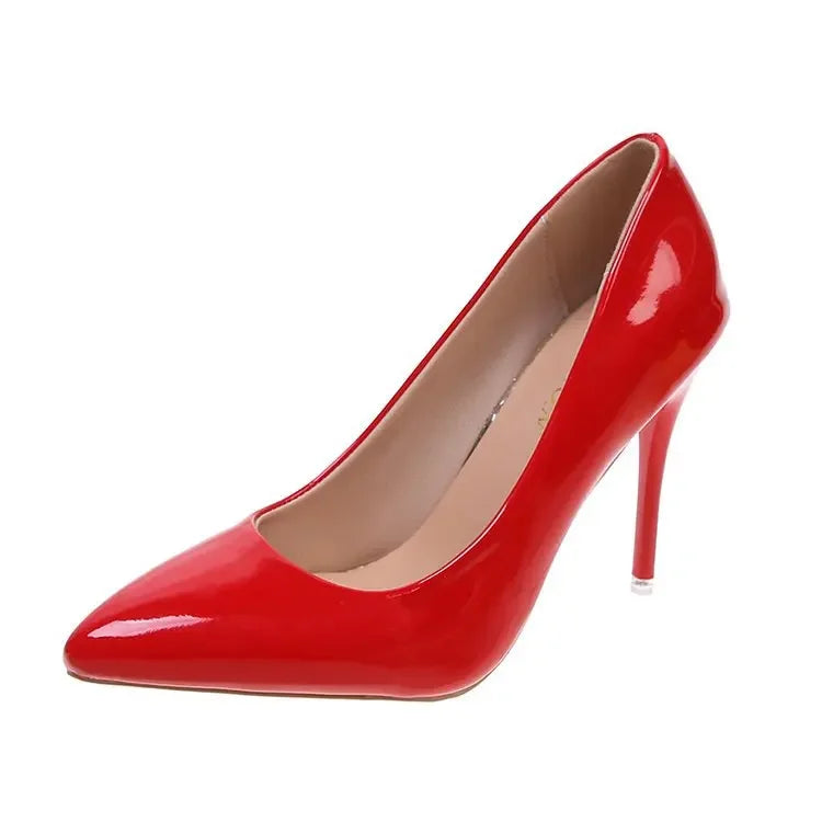 Candy Colors Pumps Sexy Pointed Toe Patent Leather Women's High Heels Elegant