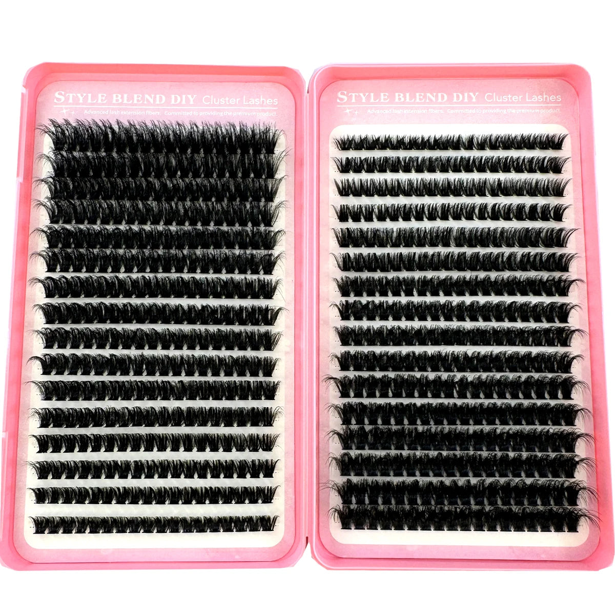 60D/80D/100D 640 Cluster Lashes 5D Fluffy Thick Eyelash Extension Kit Volume Mixed Tray Faux Mink Lashes Lash Extension Makeup