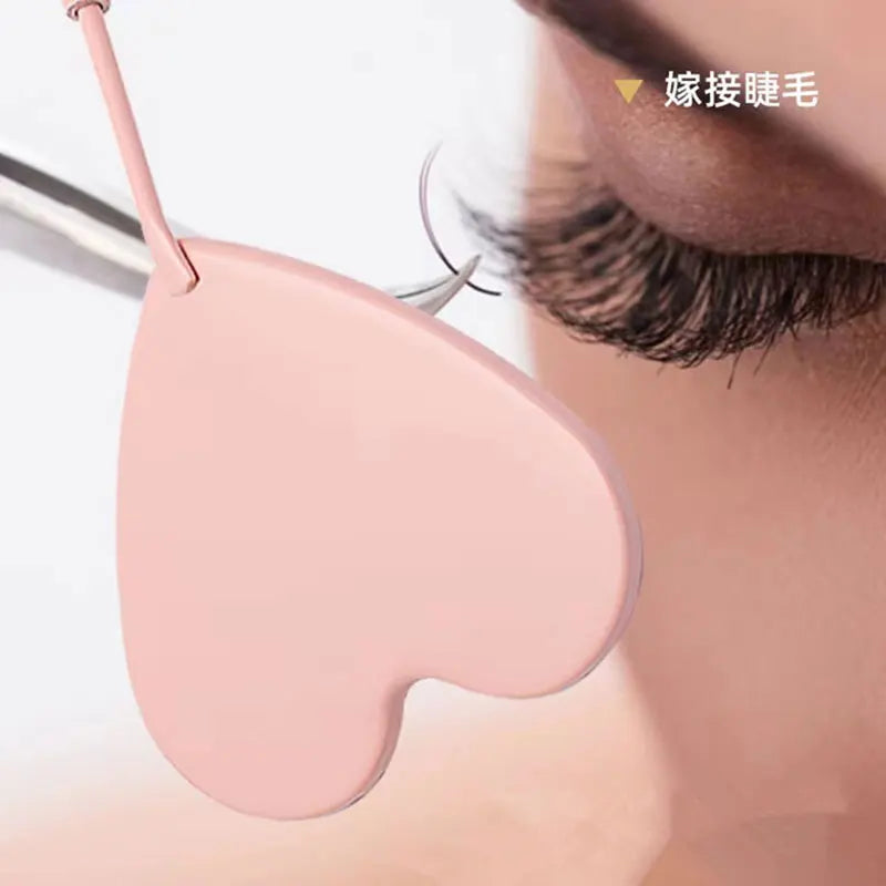 Eyelash Extensions Checking Mirror Heart Shape Stainless Steel Multifunction Lashes Mirror Beauty Makeup Supplies