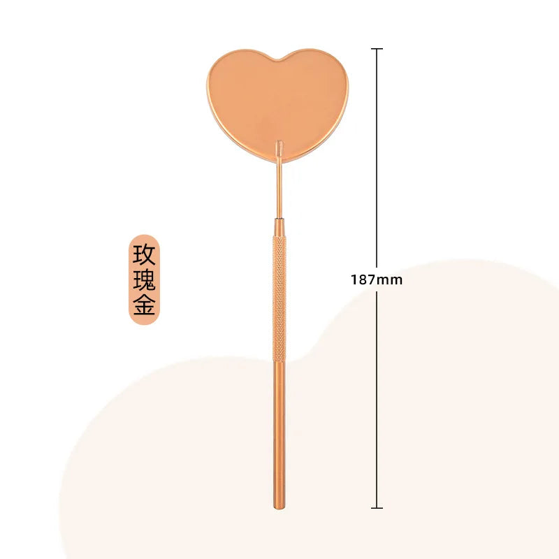Eyelash Extensions Checking Mirror Heart Shape Stainless Steel Multifunction Lashes Mirror Beauty Makeup Supplies